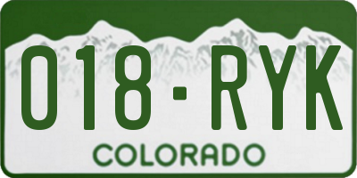 CO license plate 018RYK