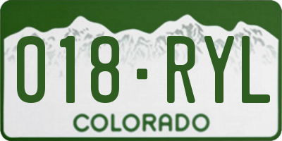 CO license plate 018RYL
