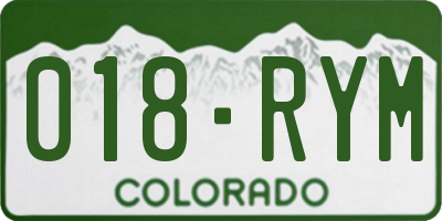 CO license plate 018RYM