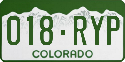 CO license plate 018RYP