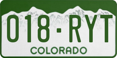 CO license plate 018RYT