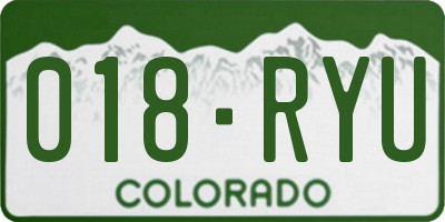 CO license plate 018RYU