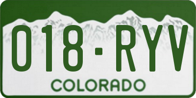 CO license plate 018RYV