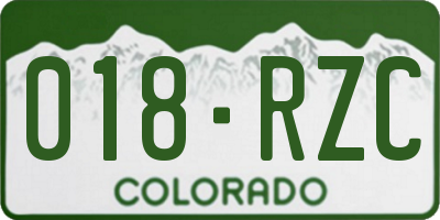 CO license plate 018RZC