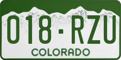 CO license plate 018RZU