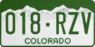 CO license plate 018RZV