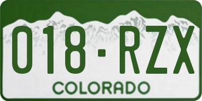 CO license plate 018RZX