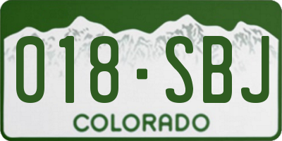 CO license plate 018SBJ