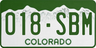 CO license plate 018SBM