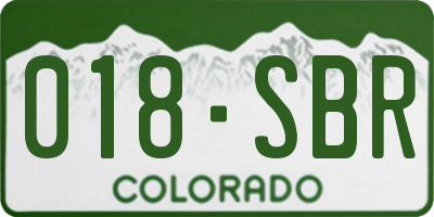CO license plate 018SBR