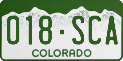 CO license plate 018SCA
