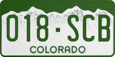 CO license plate 018SCB