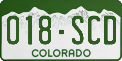 CO license plate 018SCD