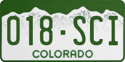 CO license plate 018SCI