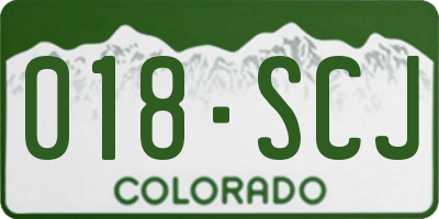 CO license plate 018SCJ