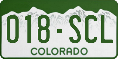 CO license plate 018SCL