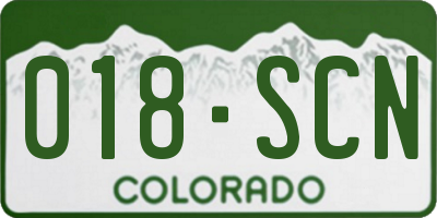 CO license plate 018SCN