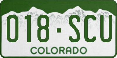 CO license plate 018SCU