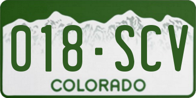 CO license plate 018SCV