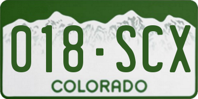 CO license plate 018SCX