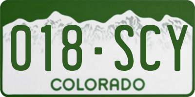 CO license plate 018SCY