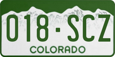 CO license plate 018SCZ