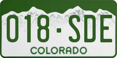 CO license plate 018SDE