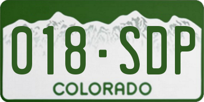 CO license plate 018SDP