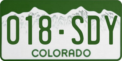 CO license plate 018SDY