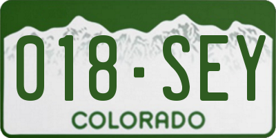 CO license plate 018SEY