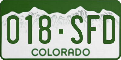 CO license plate 018SFD