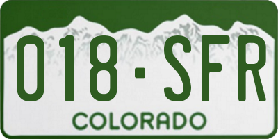 CO license plate 018SFR