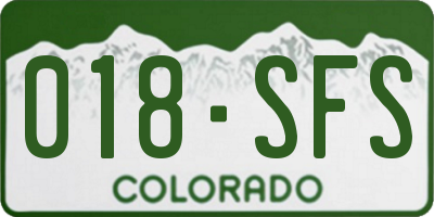 CO license plate 018SFS