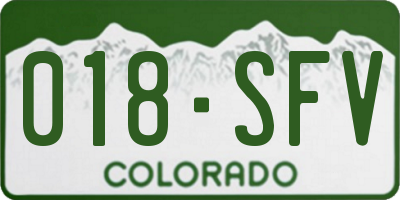 CO license plate 018SFV