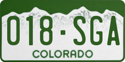 CO license plate 018SGA