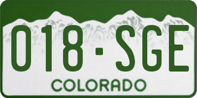 CO license plate 018SGE