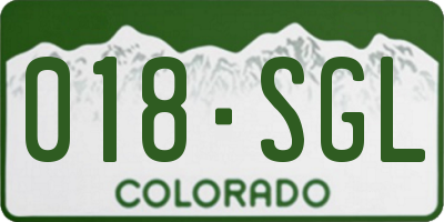 CO license plate 018SGL