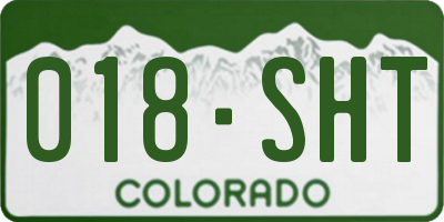 CO license plate 018SHT