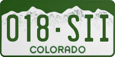 CO license plate 018SII