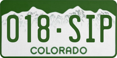 CO license plate 018SIP