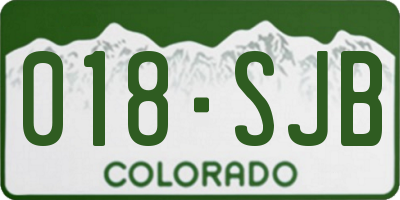 CO license plate 018SJB