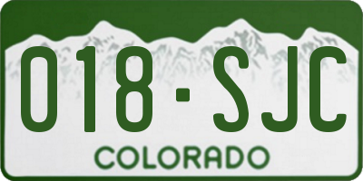 CO license plate 018SJC