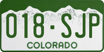 CO license plate 018SJP