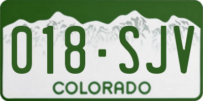 CO license plate 018SJV
