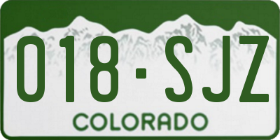 CO license plate 018SJZ