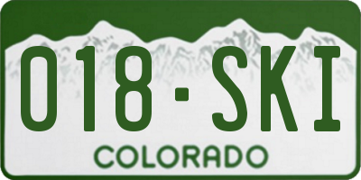 CO license plate 018SKI