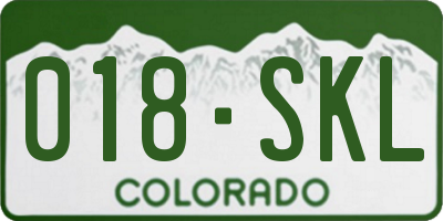 CO license plate 018SKL