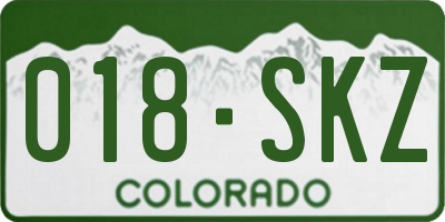 CO license plate 018SKZ