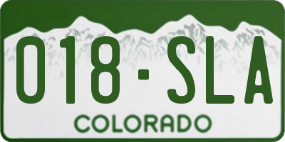 CO license plate 018SLA