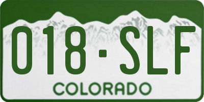 CO license plate 018SLF